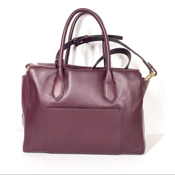 J. Crew Bags J Crew Harper Burgundy Leather Satchel Bag Crossbody Strap Poshmark